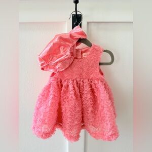 Cat and Jack Coral Floral Dress and Matching Diaper Cover